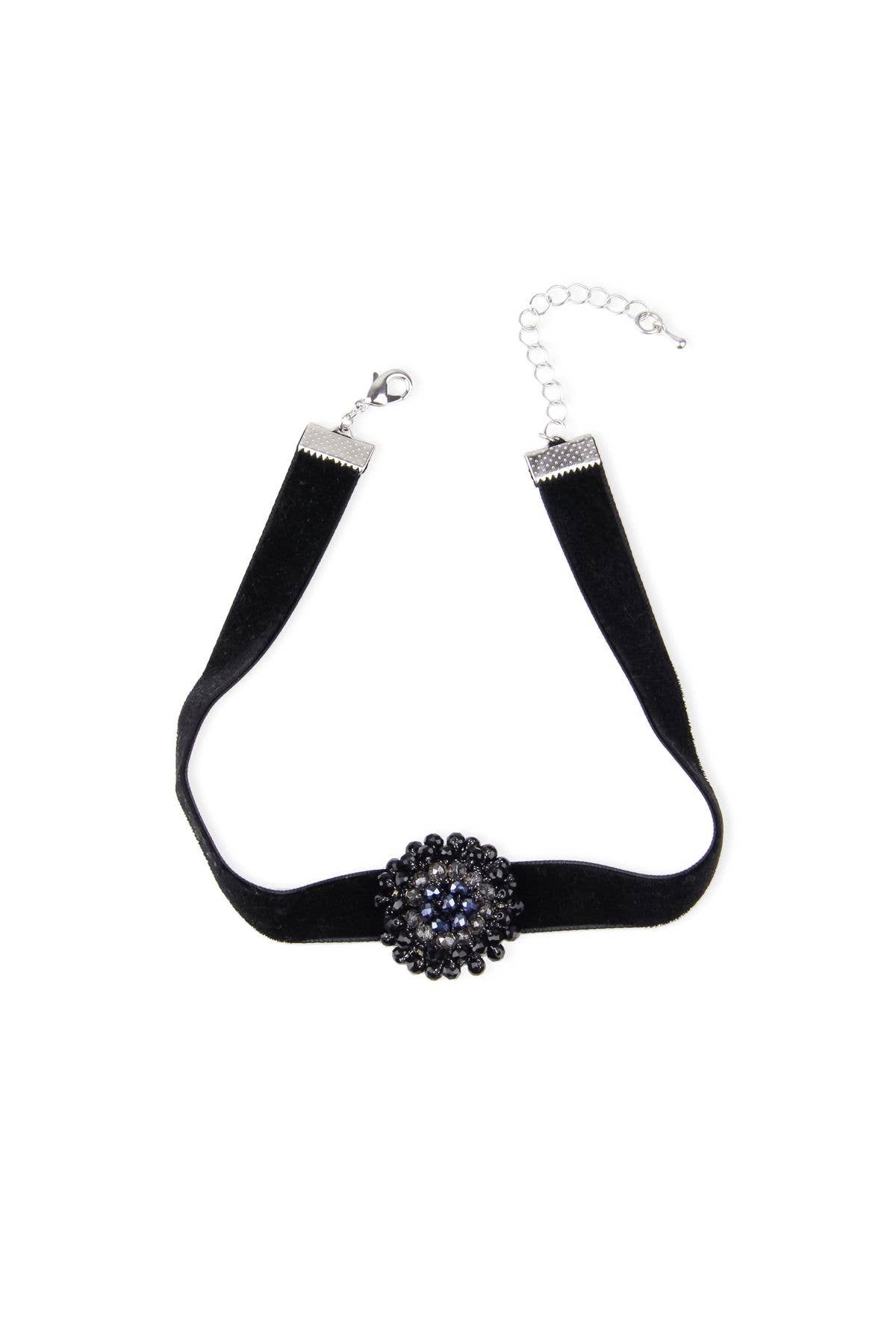 Veroma Gifts - Wholesale Choker/Collar - Velvet Choker Necklace with Beaded Flower5