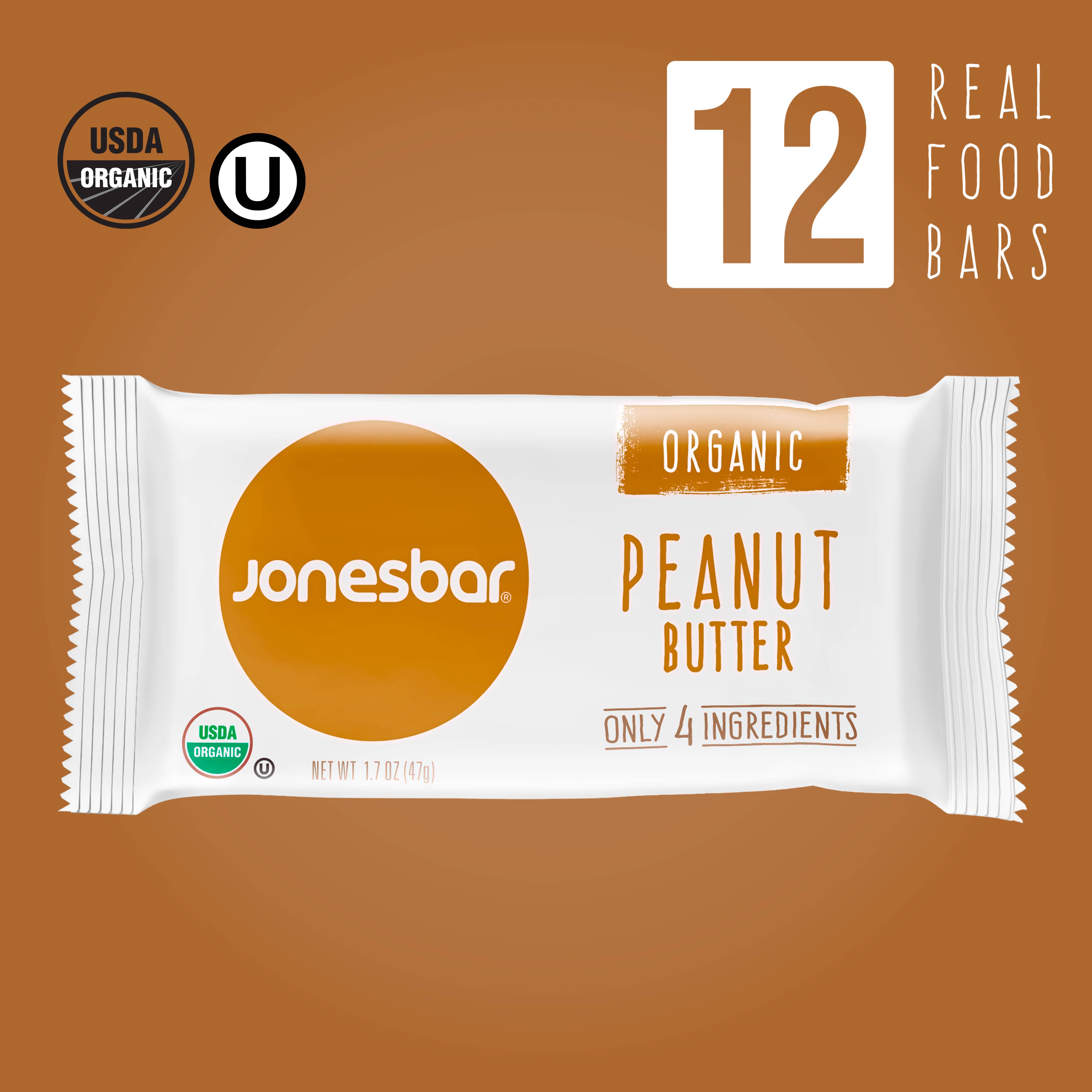 Jonesbar - Wholesale Snack Bar - JONESBAR Peanut Butter Organic Fruit & Nut Bar, Vegan Snack2