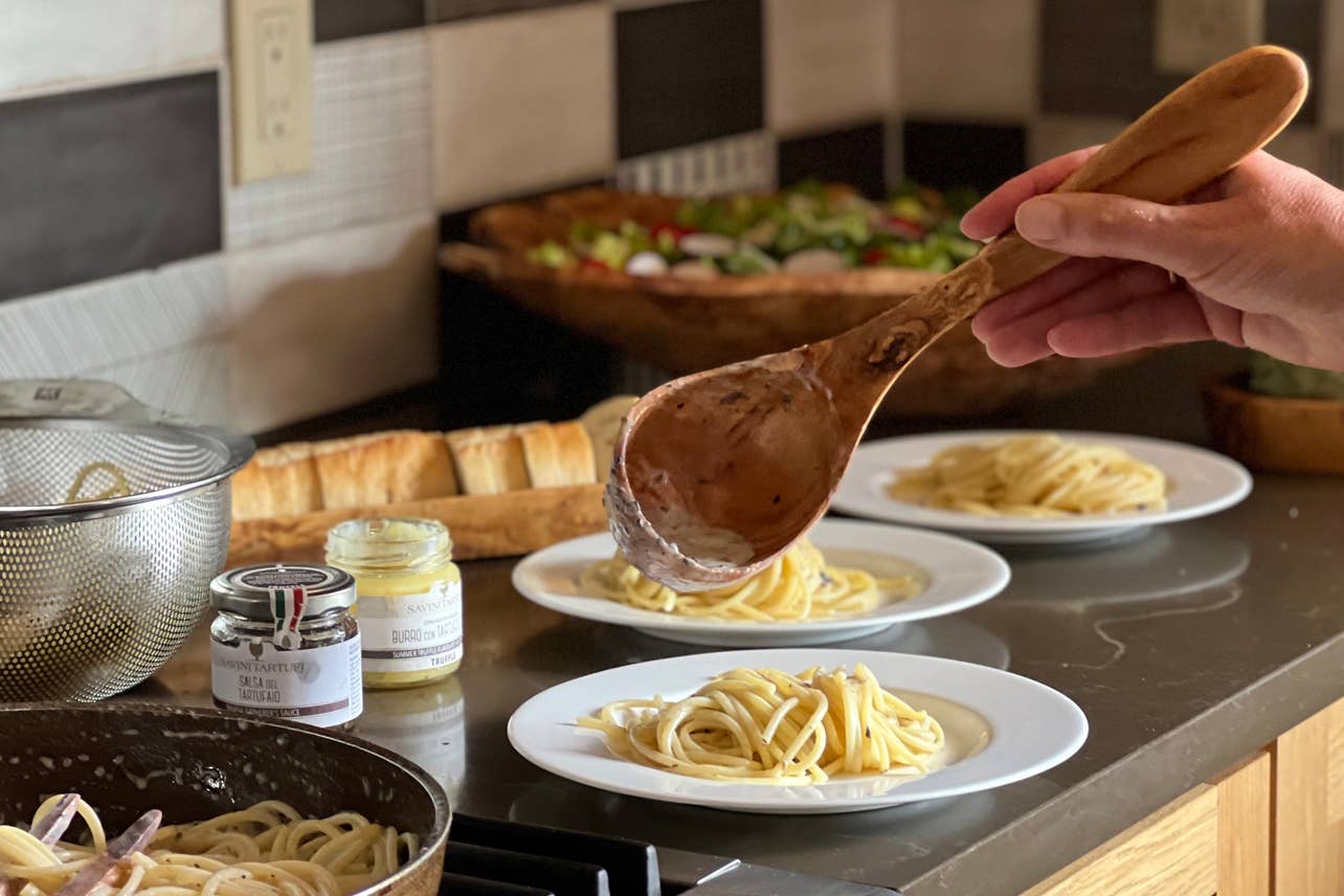 Verve Culture - Wholesale Ladle - Italian Olivewood Soup and Pasta Ladle4