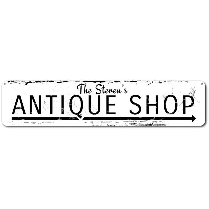 Antique Shop Arrow Sign for wholesale by Lizton Sign Shop, Inc