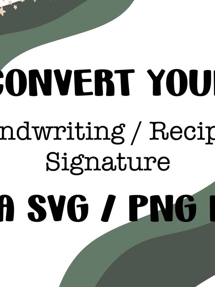 Convertissez votre écriture/recettes/signature en fichier SVG coupé | Tracé à la main | Personnalisable | Cadeau, mémorial, unique | Rising River Co pour la vente par Rising River Co