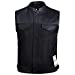 Mens Cordura Biker Waistcoat/Vest Black Real Leather Trim for wholesale on Faire