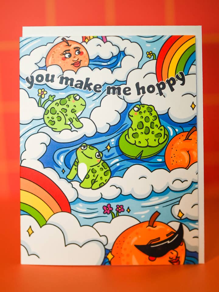 You Make Me Hoppy Greeting Card for wholesale by Cheeky Art Studio