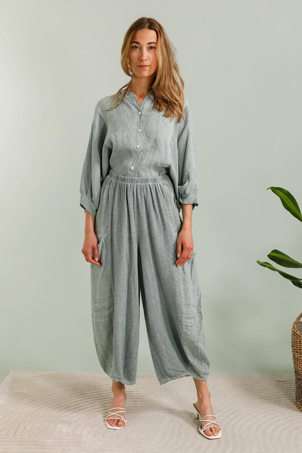 LÉA & LUC - Wholesale Pants - Women's - 100% Linen Trousers REF. 95308