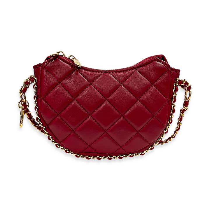 Bolso Crescente Acolchado de Cuero B1391 (4 Colores) para venta al por mayor de Doe a Dear