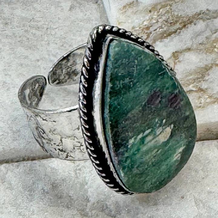 Anju Jewelry - Wholesale Cocktail/Statement Ring - Handcrafted Kashi Semiprecious Stone Ring - Kambaba Jasper1