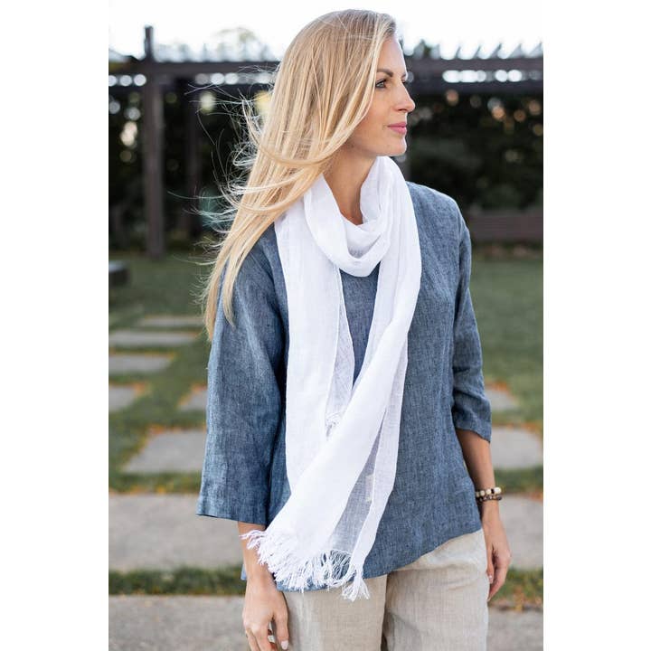 VIKOLINO – Großhandel Schal – Damen – Transparenter Leinen-Schal (Gaze)