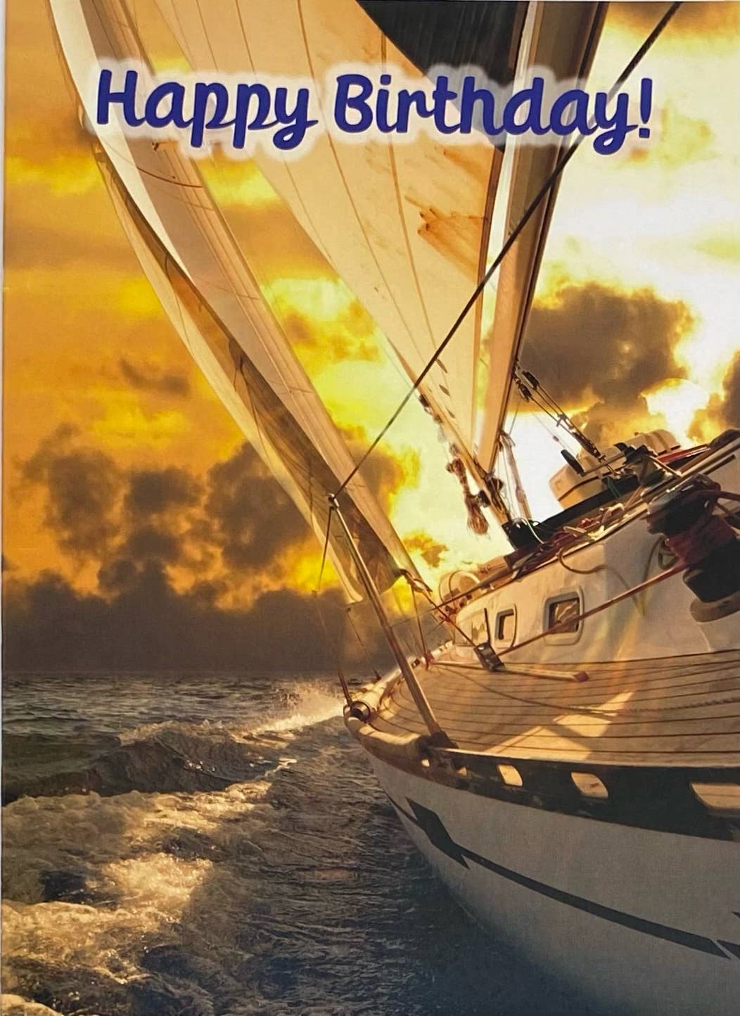 90210 Exotics - Vendita all'ingrosso Biglietti di auguri - Buon compleanno, barca a vela che naviga in alto mare0
