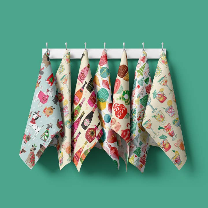 WerkShoppe - Wholesale Tea Towel - Bubble Pop Fizz | Christmas Gift & Decor | Cotton Tea Towel2