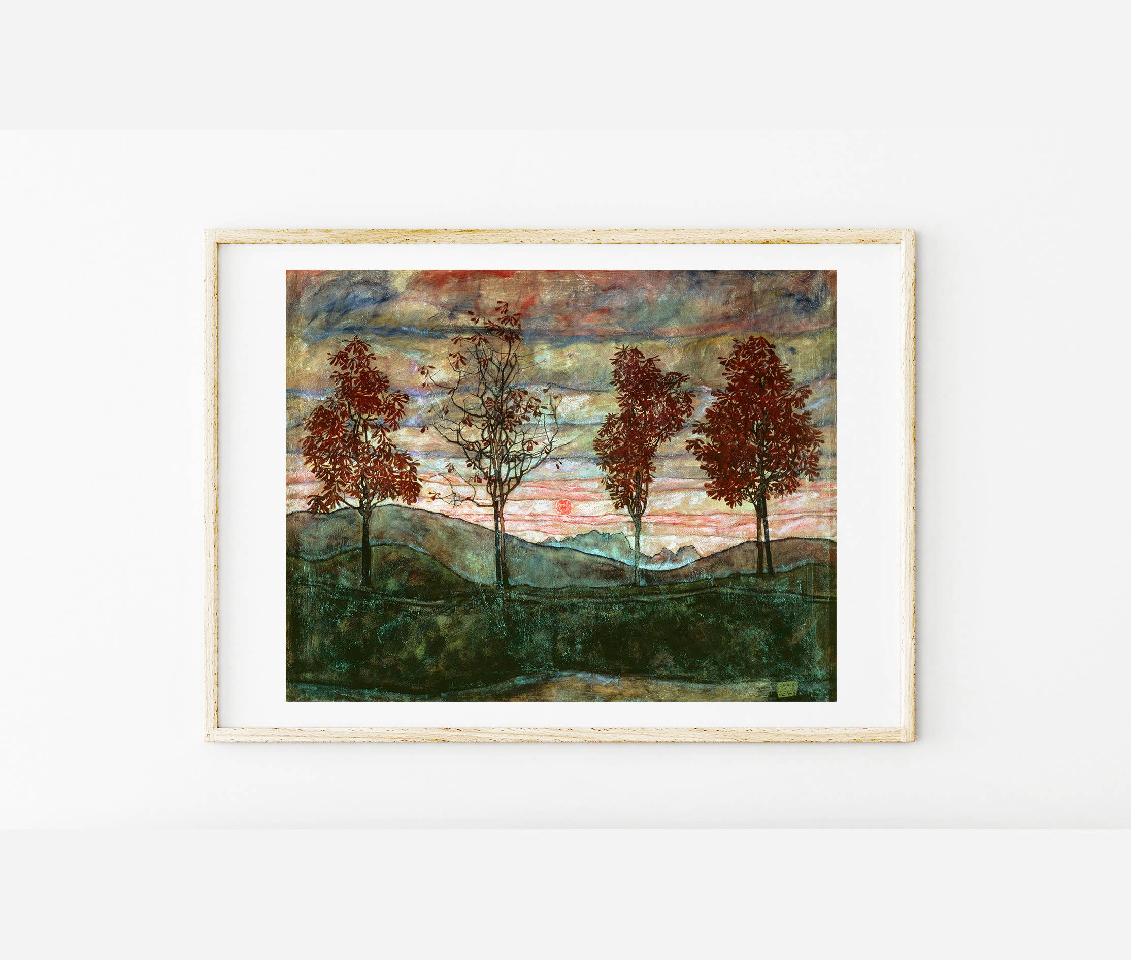 Go To Design - Wholesale Art Print - Fine art print Four Trees by Schiele unframed wall art3