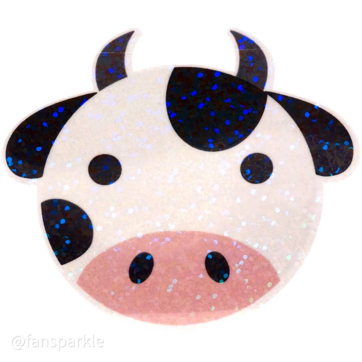Cute Cow Sticker for wholesale by Fan Sparkle