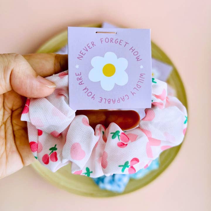 Tiny Gift Society - Wholesale Scrunchie - Women's - Floral Scrunchies | Thank You Gifts | Inspirational Positive