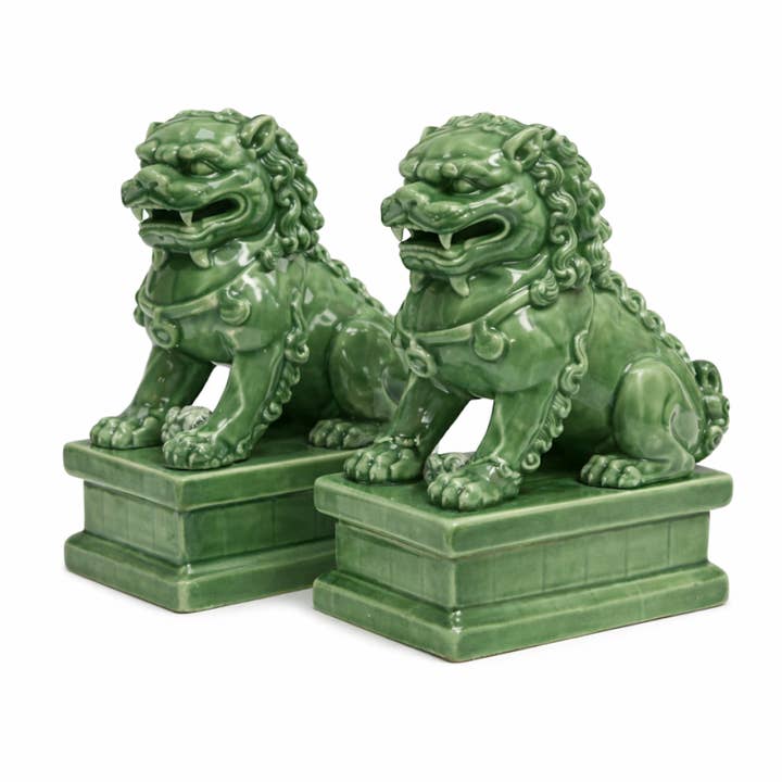 Mini Donkergroene Saliegroene Foo Honden voor wholesale door The Enchanted Home