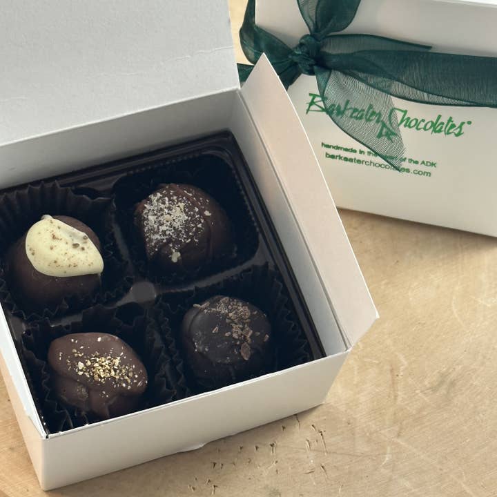 Artisan Truffles & Creams 4 Piece Box for wholesale by Barkeater Chocolates
