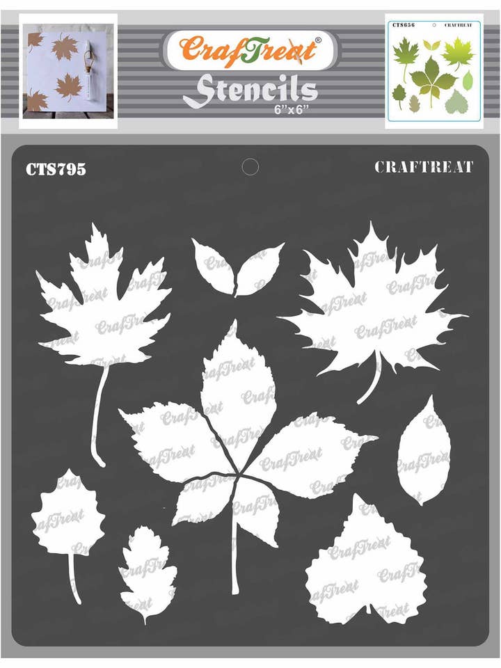 CrafTreat Autumn Leaves Stencil for Paintings, Leaf Stencil 6x6 Inches for wholesale by CrafTreat