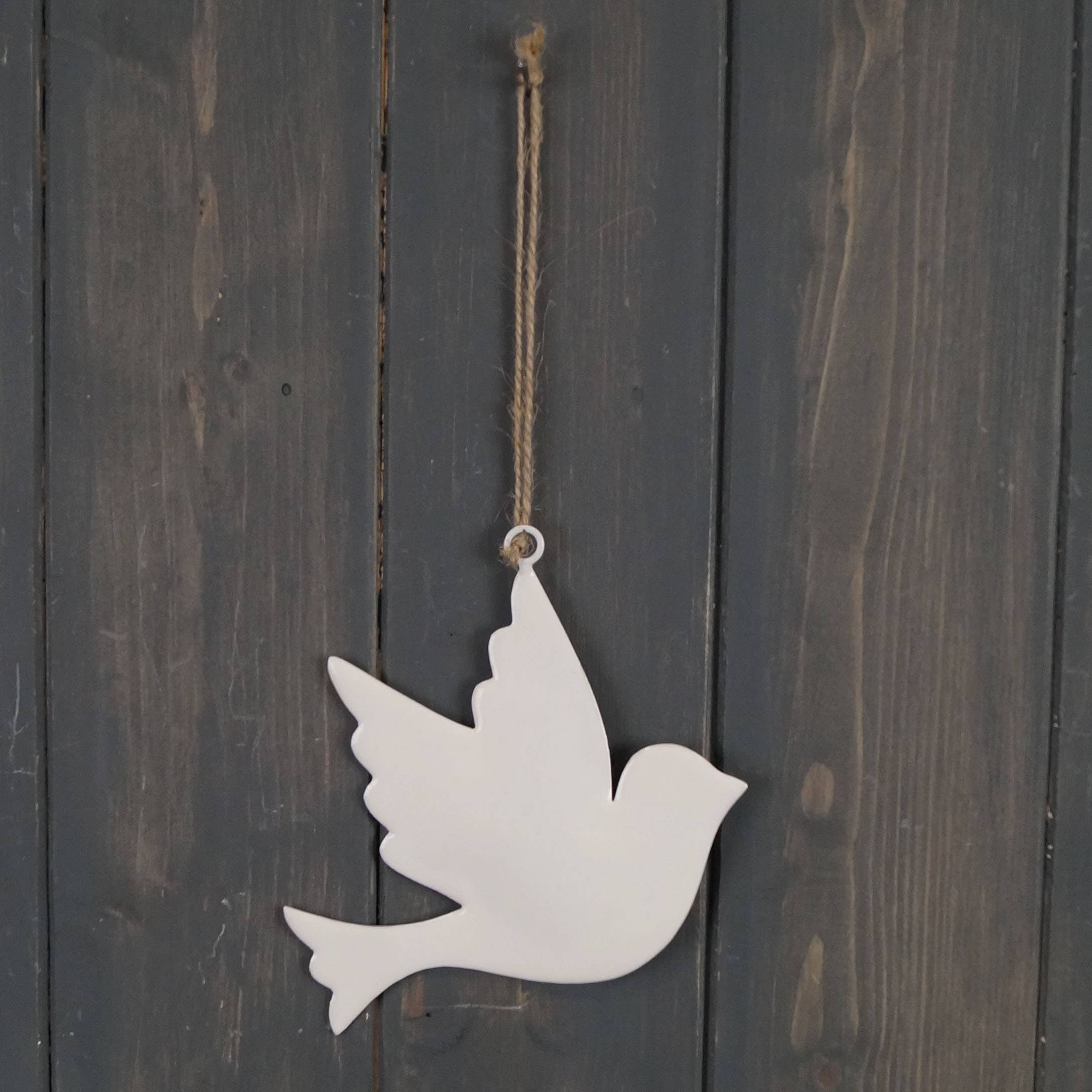 Satchville – wholesale Ornament – White Enamel Hanging Dove0