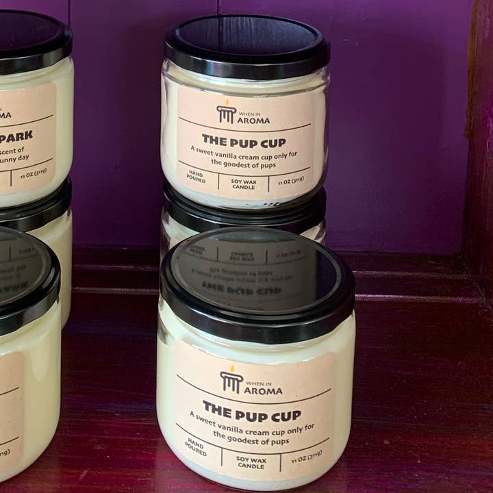 When In Aroma Candle Company - Wholesale Jar/filled candle - The Pup Cup Soy Candle - Pet Shop Candle3