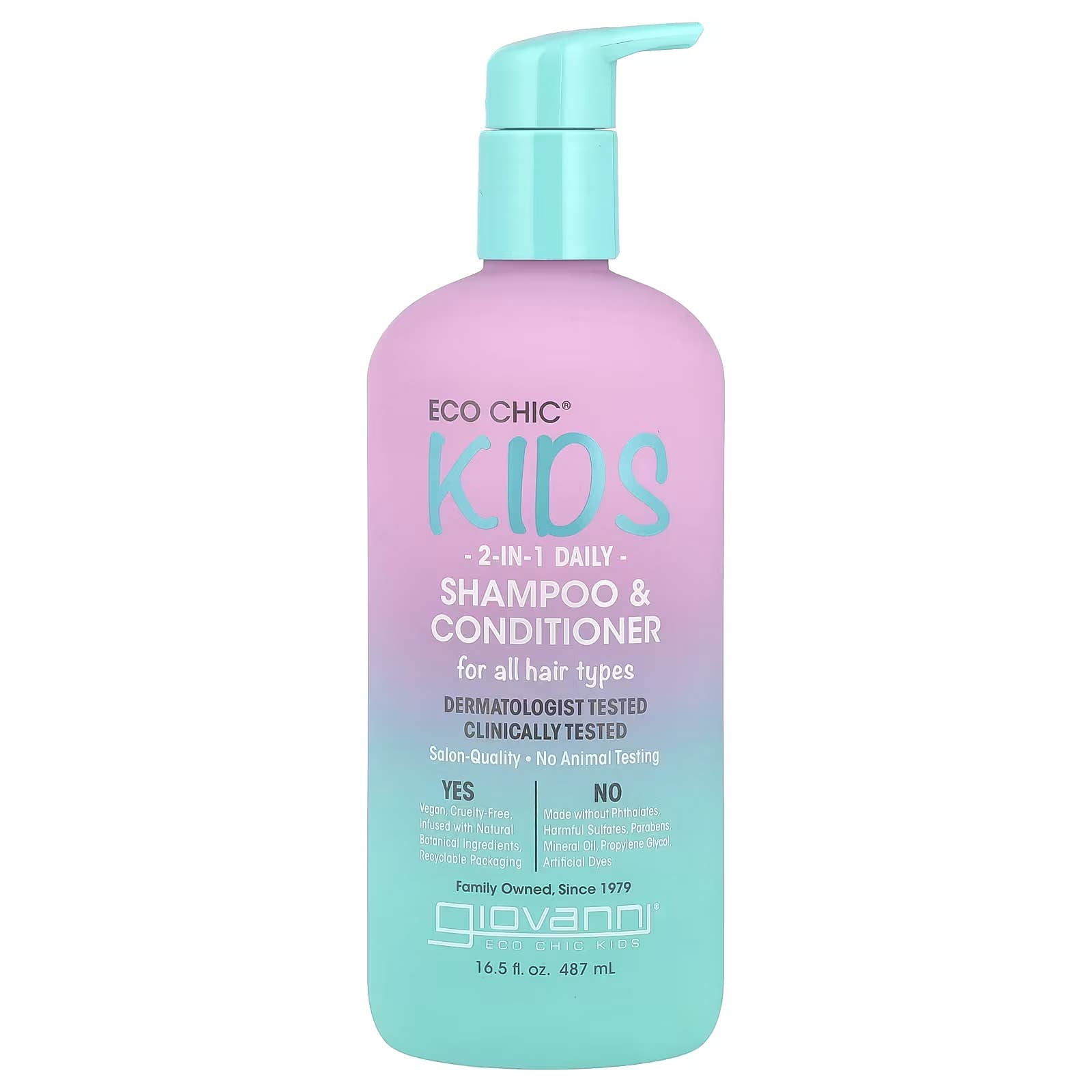 KT Supply - Wholesale Hair Shampoo - Eco Chic Kids 2-In-1 Daily Shampoo Conditioner,16.5oz0