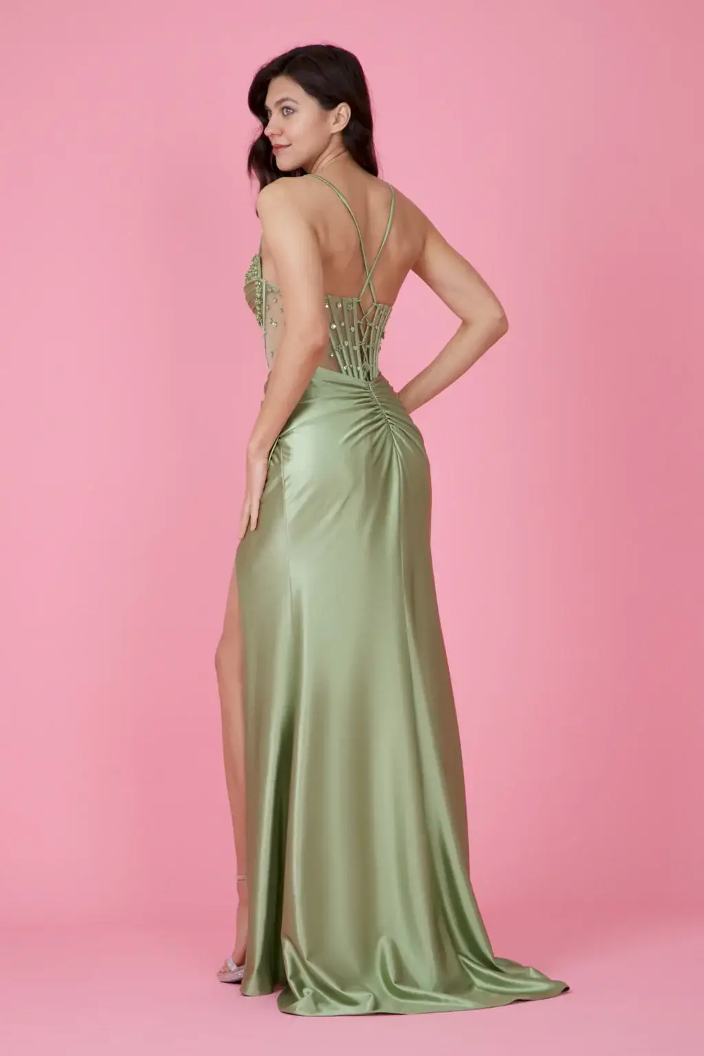 Kos Couture - Wholesale Gown - Women's - Long Beaded Formal Corset Prom Dress14