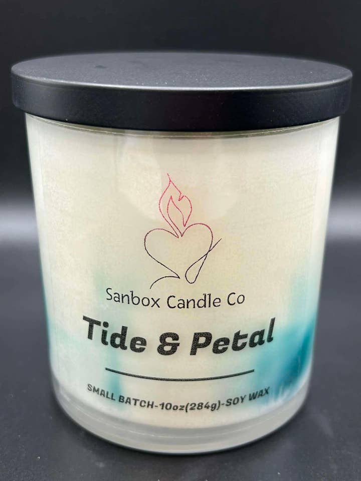 Tide & Petal 10 ounce Soy Candle for wholesale by Sanbox Candle Co