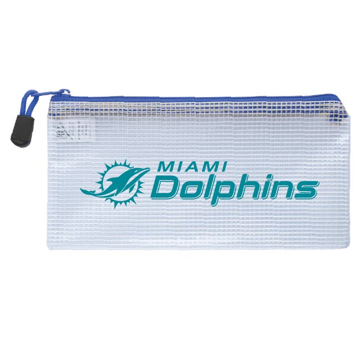 NFL Miami Dolphins Clear Zippered Pencil Bag for wholesale by Mojo Licensing