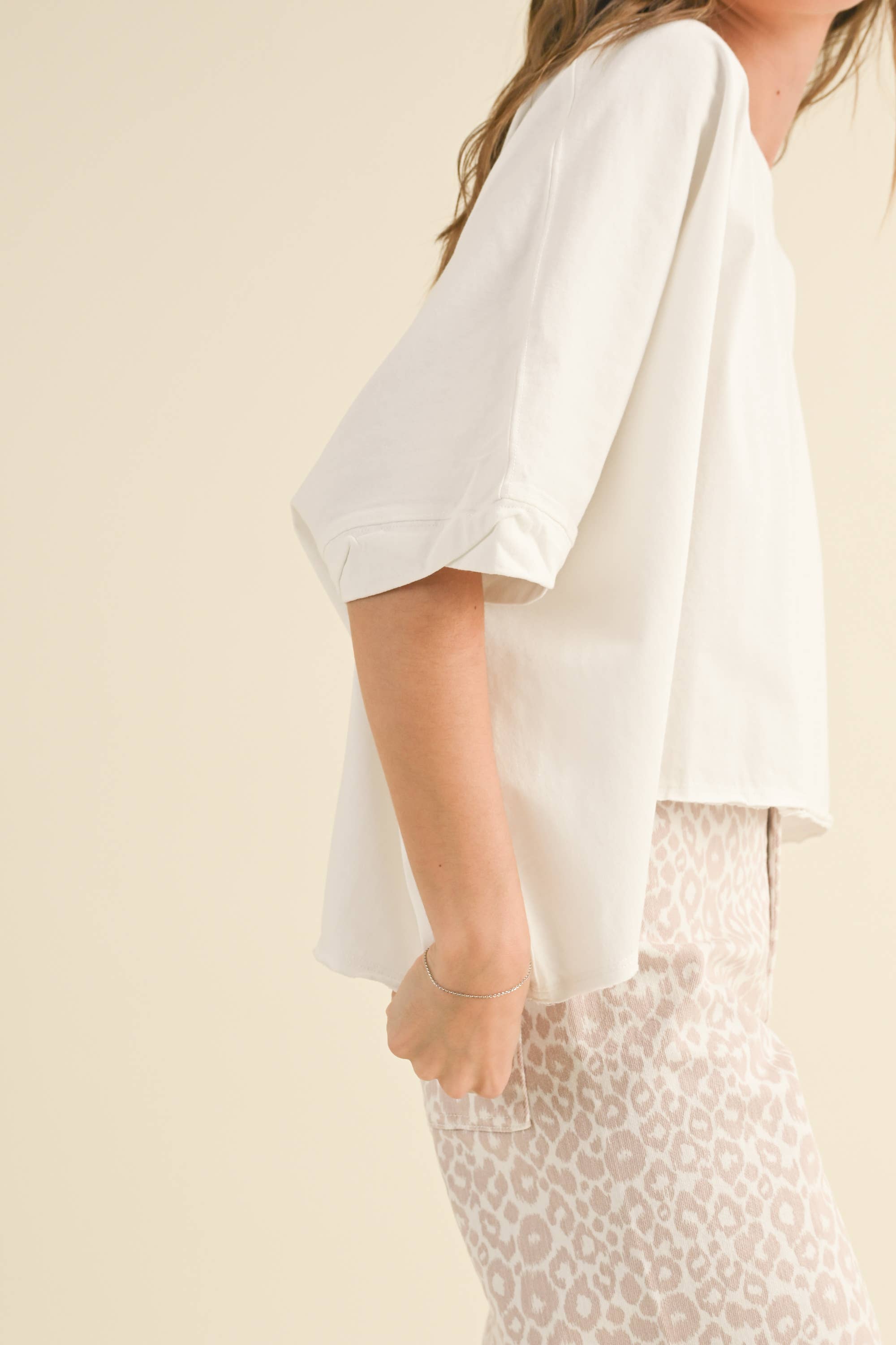 MIOU MUSE - Wholesale Blouse - Women's - T3736  BYE AND WASH OVERSIZED TOP9