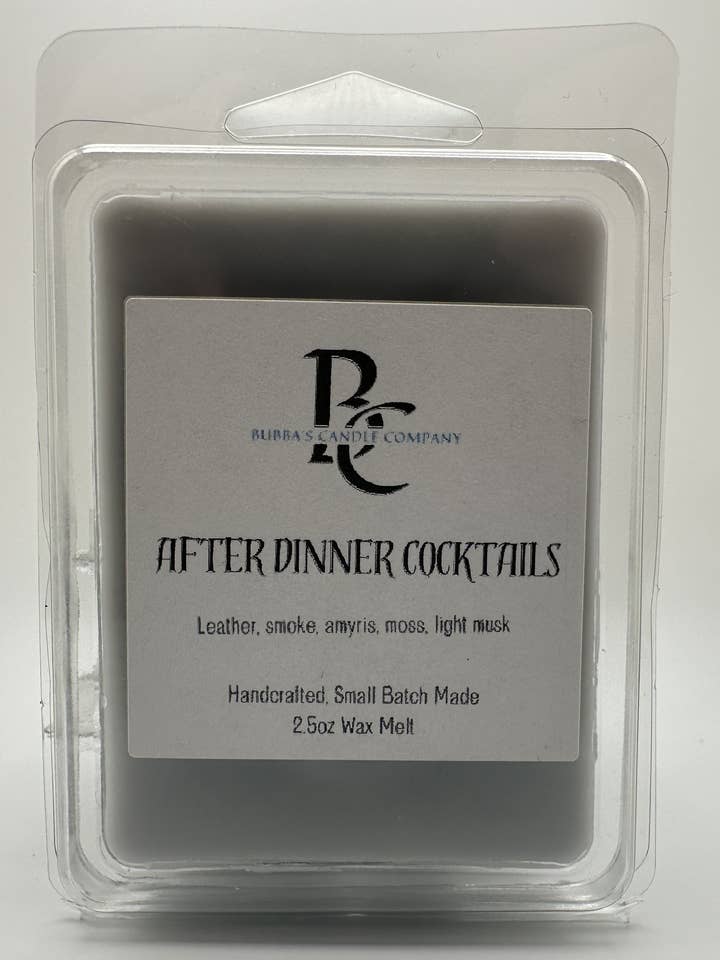 After Dinner Cocktail 2.5oz Handcrafted Wax Melt for wholesale by Bubba's Candle Company