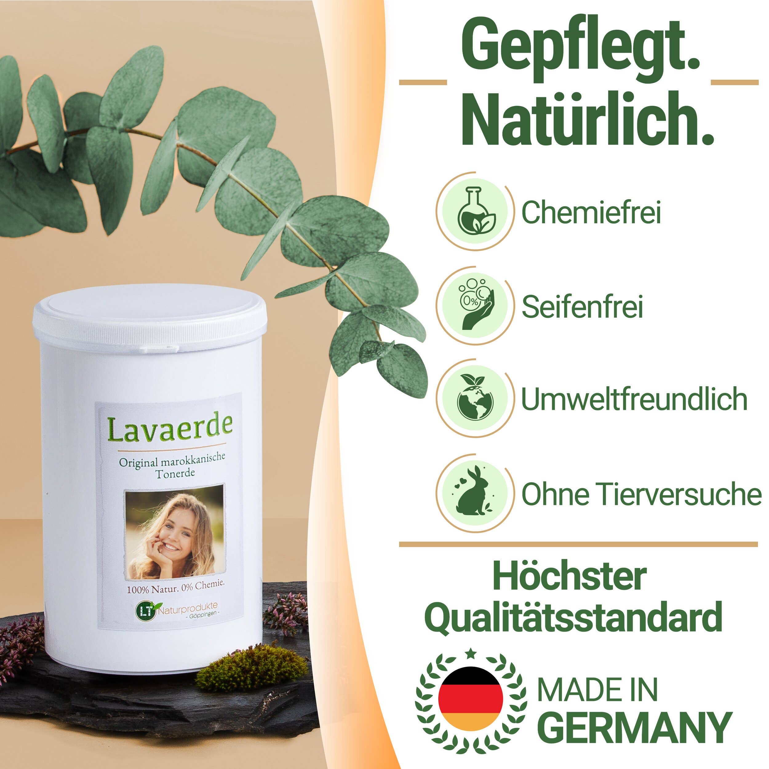 LT-Naturprodukte - Wholesale Body Scrub/Exfoliant - lava earth/ghassoul | original from Morocco | 1 kg | fine2