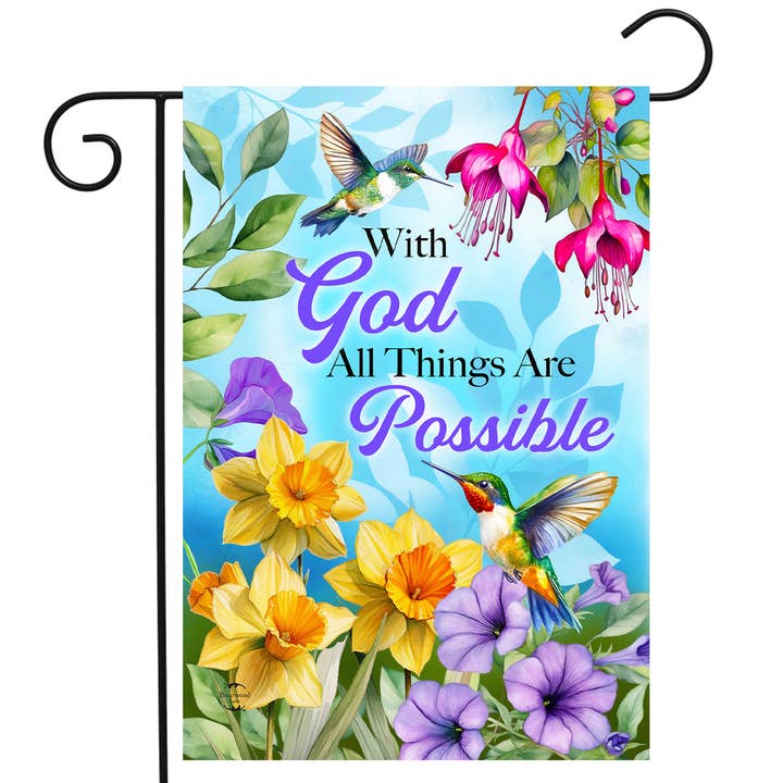 All Things Are Possible Garden Flag for wholesale by Briarwood Lane