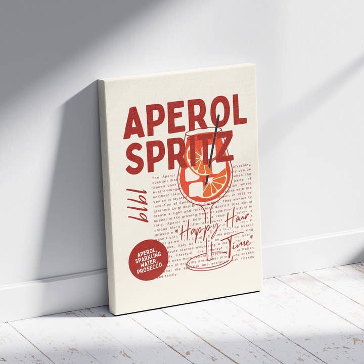 House Prints - Wholesale Art Print - Aperol Spritz Happy Hour Delight - Framed Canvas Wall Art Print6
