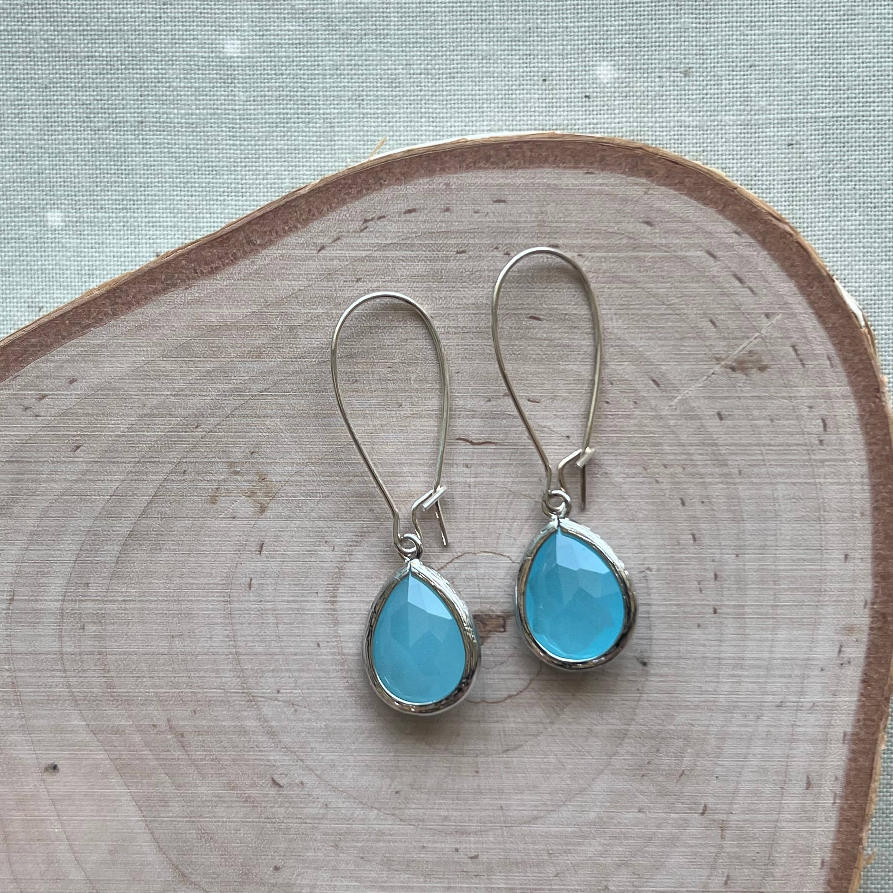 Dana Herbert - Wholesale Dangle Earrings - Silver Jane Bezel Glass Short Dangle Earrings6