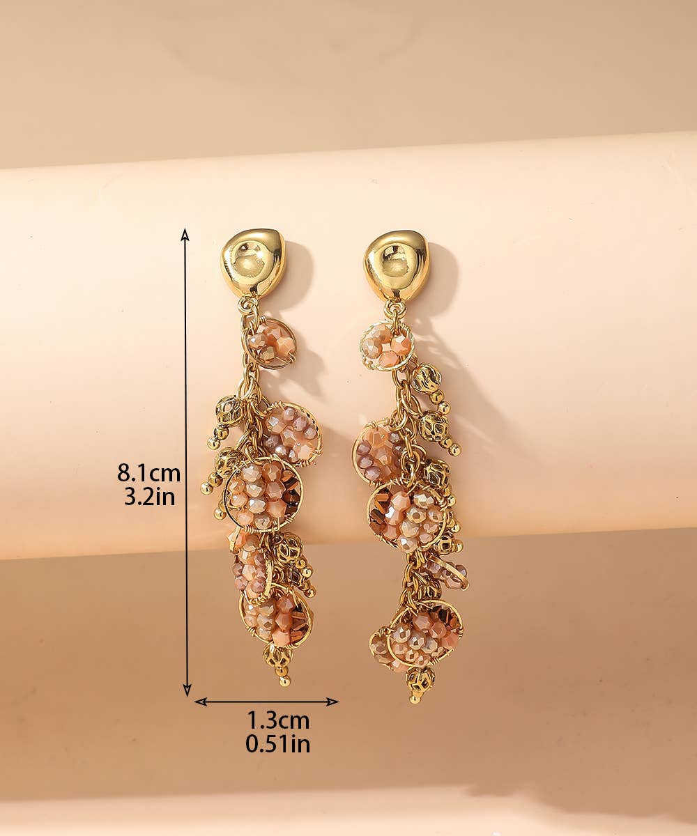 Blossom bijoux - Wholesale Dangle Earrings - BO Nail Stainless Steel Crystal Beads 25BOA0028