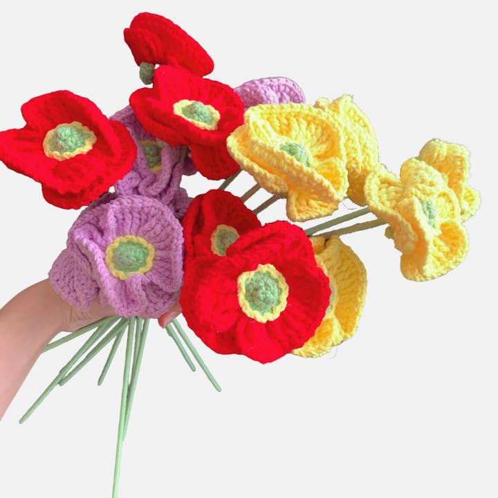 Amapola de maíz hecha a ganchillo de Lilyrosy, regalos hechos a mano para venta al por mayor de Lilyrosy(Duty free)