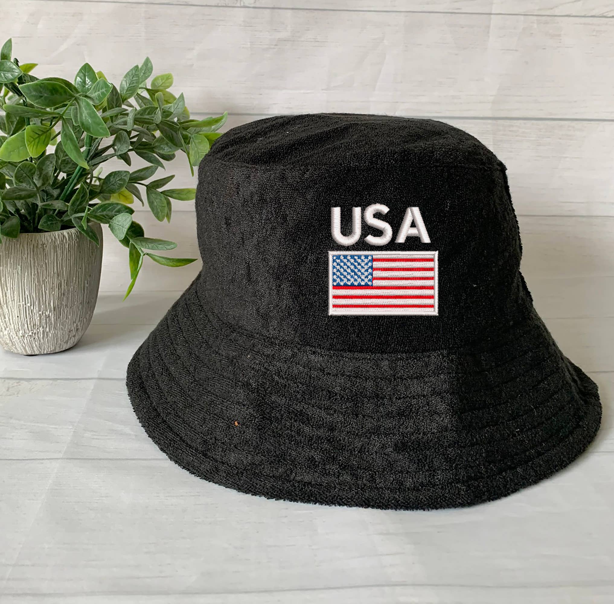 One Nine – Engroshandel Bucket hat - Dame – 4. juli Terry Towel Bucket Hat /USA-flag 6