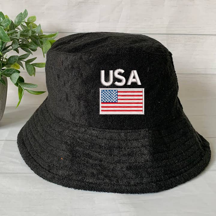 One Nine – Engroshandel Bucket hat - Dame – 4. juli Terry Towel Bucket Hat /USA-flag 6