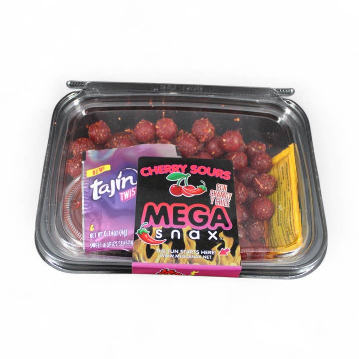 MegaSnax Chamoy Cherry Sours Trays for wholesale by MEGASNAX