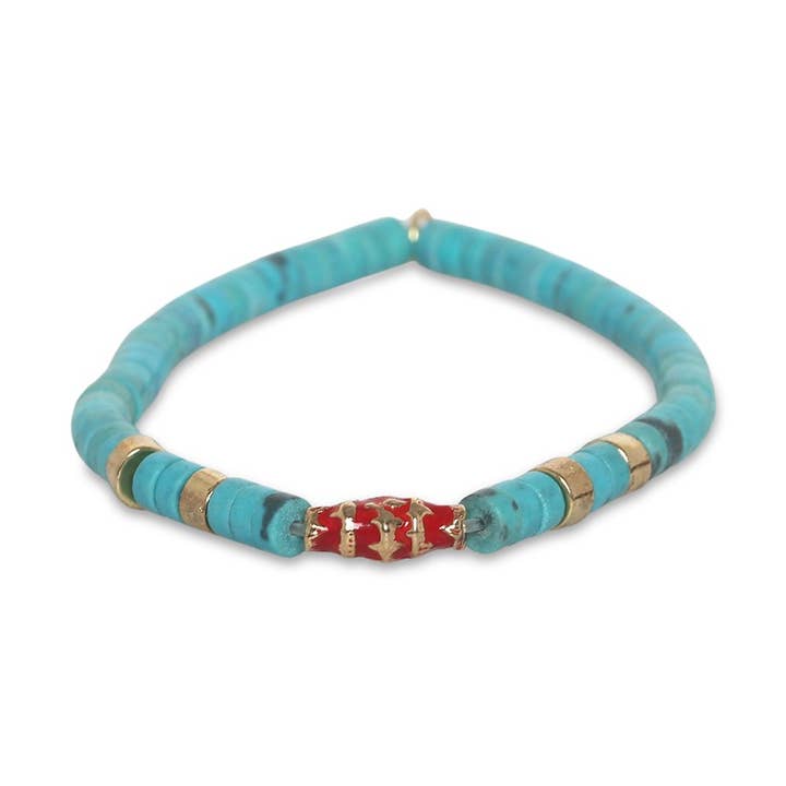 Tendência pérolas-SAM pulseira extensível howlita turquesa por atacado de Franck Herval