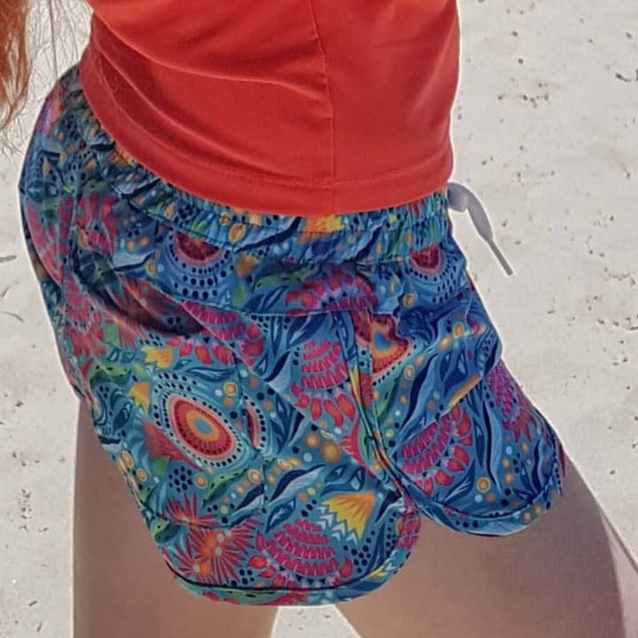 Girls Beach shorts | Bush Blooms for wholesale by Tic Tas Togs