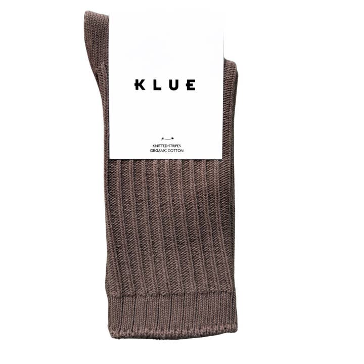 Calcetines de rayas tejidas de algodón orgánico sólido KLUE | Moka para venta al por mayor de KLUE