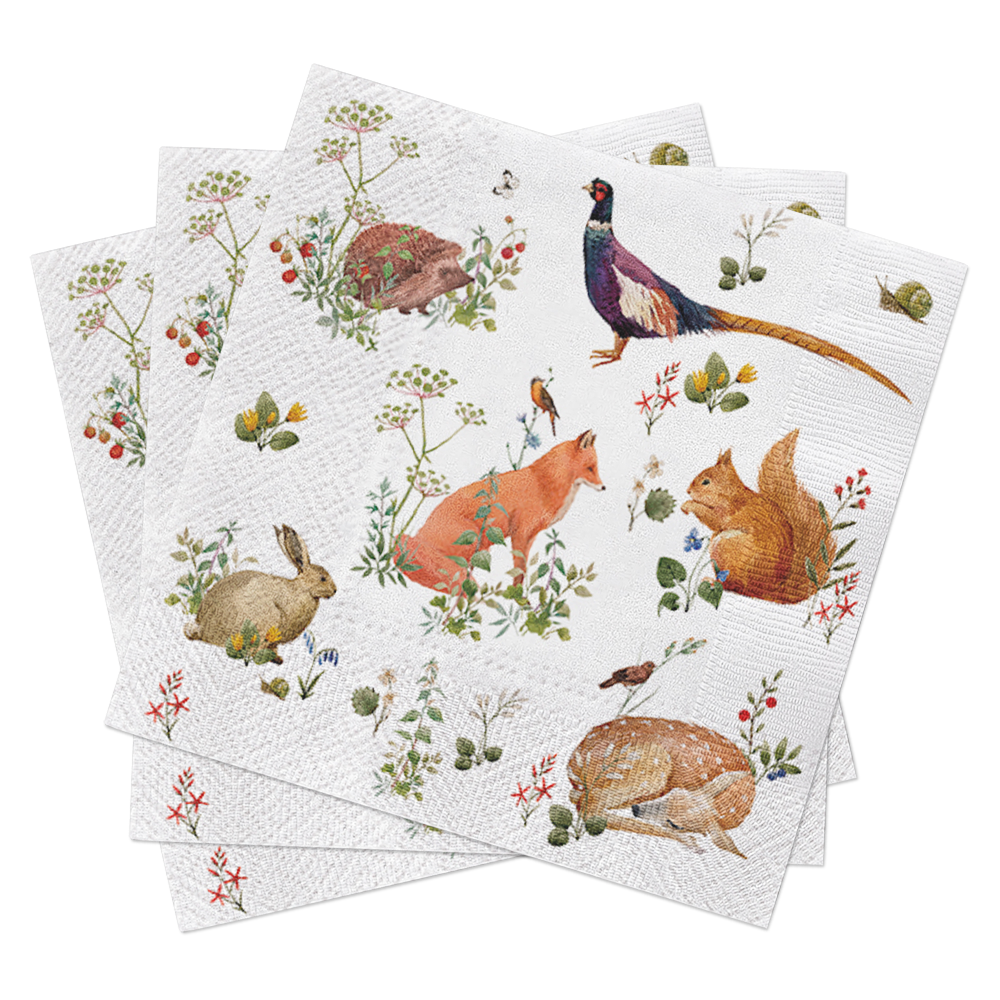 European Excellency - Wholesale Disposable Napkin - Wild Forest Animals Paper Lunch Napkins1