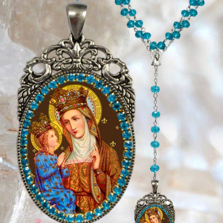MariaSantissimaShop – Großhandel Kette mit Anhänger/Charm – Saint Anne — Rosenkranz - Patronin der kinderlosen Menschen; Kinder; Hausfrauen; Hausfrauen; Bergleute; Mütter; Armut; Schwangerschaft & Sterilität
