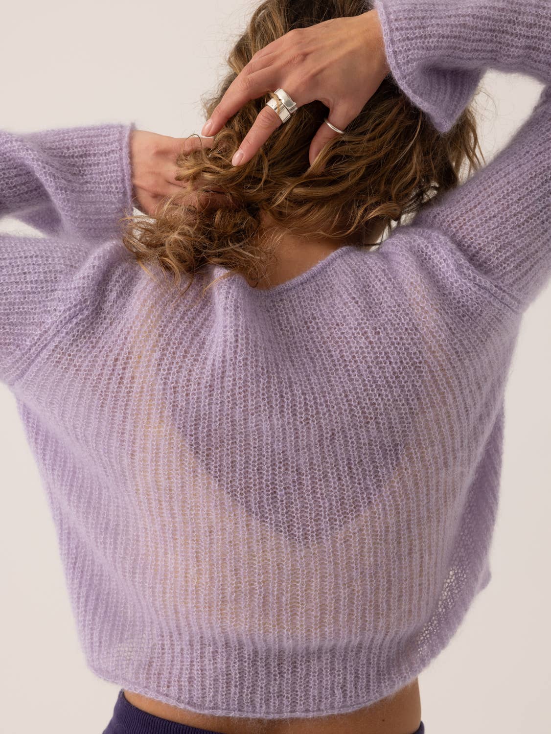 Skraistas: Lilac Silk & Mohair Cropped Cardigan  for wholesale on Faire3