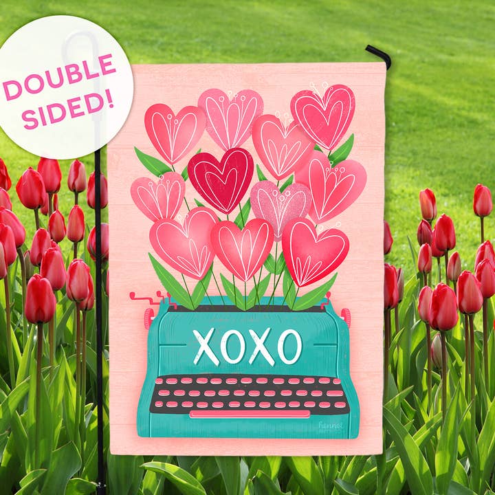 Bandiera da giardino — XOXO San Valentino per la vendita all'ingrosso da parte di Hennel Paper Co.
