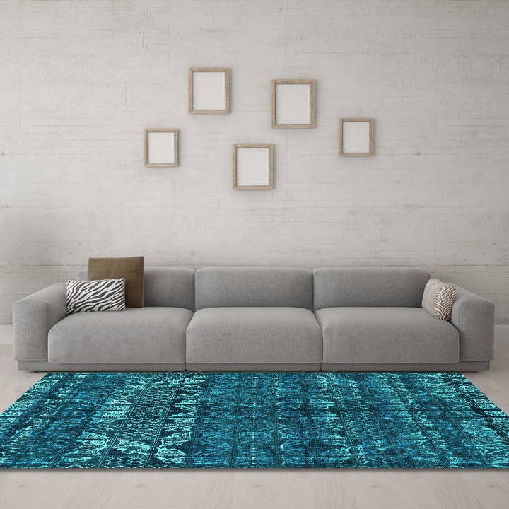 Machine Washable Abstract Turquoise Modern Area Rugs for wholesale by Ahgly