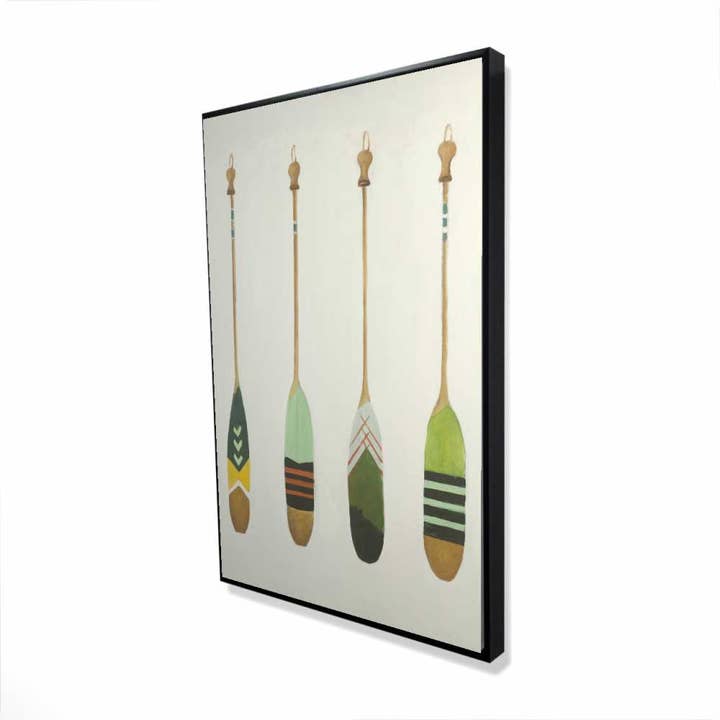 Toile Encadrée de Rames Nautiques Colorées - Décor Marron Loisirs pour la vente par BEGIN HOME DECOR