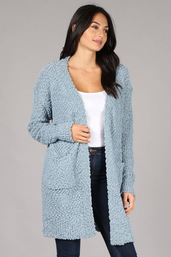Oceanus Apparel - Wholesale Cardigan - Dames - OUG80160 Met Solid Popcorn versierde vesttrui7