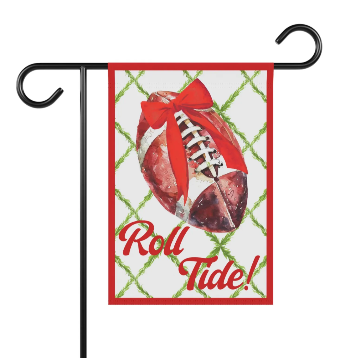 Design Carolinas - Wholesale Flag - "Roll Tide" Red Alabama Football Garden Flag2