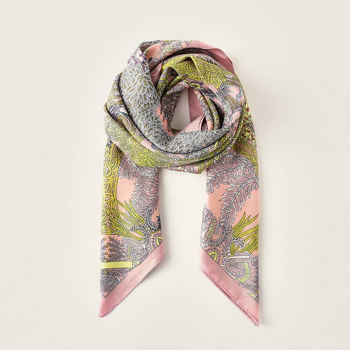 ACCITY - Wholesale Scarf - Women's - Vintage French Print Scarf – 90cm Silk Feel Square_CWASC01722