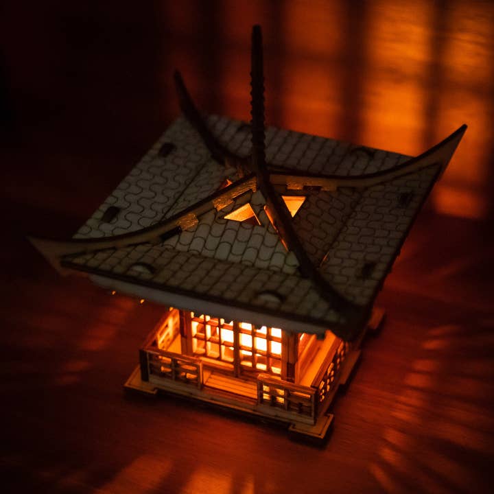 One Man One Garage - Wholesale DIY Craft Kit - Japanese Pagoda Lantern! A Mini 3D Kit LED Tea Light Candle3