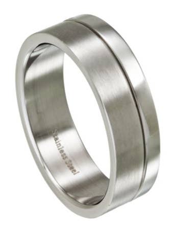 Polished and Brushed Finish Stainless Steel Ring for Men|8mm for wholesale by Just Mens Rings